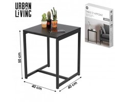 MADISON - Moderne vierkante bijzettafel van zwart metaal - 40 x 40 x H50 cm