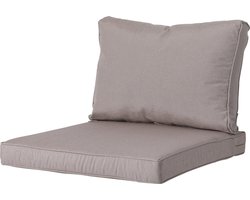 Madison - Outdoor Panama - Loungekussen - Tuinkussen - Zitkussen - Rugkussen - 2-delig - 60 x 60cm - Taupe