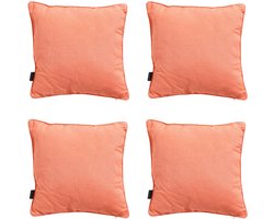Madison - Sierkussen Panama flame orange - Ca. 60x60 cm - Set van 4