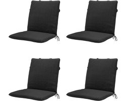 Madison - Stapelstoelkussen Black canvas eco+ - Ca. 97x49 cm - Set van 4