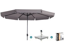 Madison Syros Luxe stokparasol Ø350 cm. - Taupe met Sevilla voet en hoes