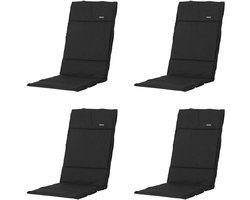 Madison - Tuinkussen Fiber Deluxe Rib black - Ca. 125x50 cm - Set van 4