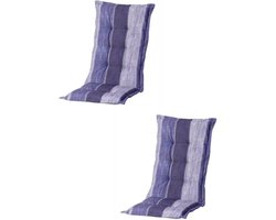 Madison - Tuinkussen - Hoge Rug - 2 st - Denim Stripe Blue - 123x50cm
