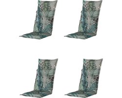 Madison - Tuinkussen - Hoge Rug - 4 stuks - Scott - 123 x 50cm - Grijs