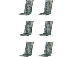 Madison - Tuinkussen - Hoge Rug - 6 stuks - Scott - 123 x 50cm - Grijs