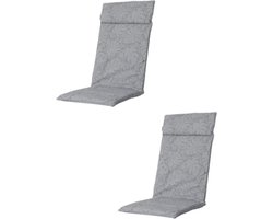 Madison - Tuinkussen - Lage Rug - 2 st - Outdoor Palm Grey - 105x50cm