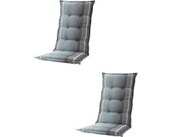 Madison - Tuinkussen - Lage Rug - 2 st - Stef Grey - 105x50cm - Grijs