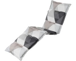 Madison - Tuinkussen - Loungekussen - 200 x 60cm - Triangle Grijs - Ligbedkussen