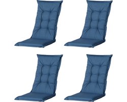 Madison - Tuinkussen - Universeel - Hoge Rug - 4 st. - Outdoor Oxford Blue - 123x50cm - Blauw - Tuinstoelkussens - Standaardstoel