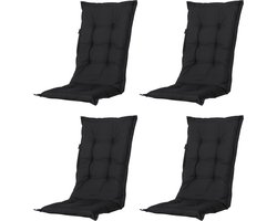 Madison - Tuinkussen - Universeel - Lage Rug - 4 st. - Panama Black - 105x50cm - Zwart - Tuinstoelkussens - Standaardstoel