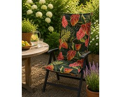Madison Tuinstoelkussen hoge rug 50x123 cm Bliss Leaves green.