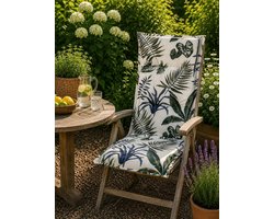 Madison Tuinstoelkussen hoge rug 50x123 cm Bliss Leaves Naturel