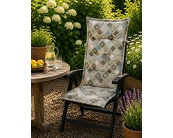 Madison Tuinstoelkussen hoge rug 50x123 cm Grids Natural