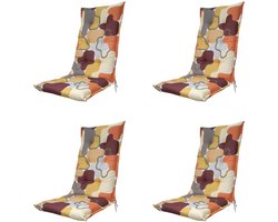 Madison - Tuinstoelkussen Hoge Rug Grafi bordo - Ca. 123x50 cm - Set van 4
