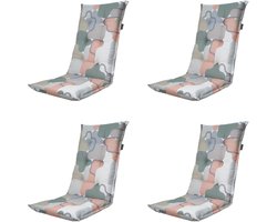 Madison - Tuinstoelkussen Hoge Rug Grafi salmone - Ca. 123x50 cm - Set van 4