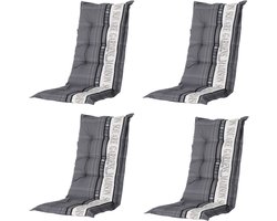 Madison - Tuinstoelkussen Hoge Rug Madison garden grey - Ca. 123x50 cm - Set van 4