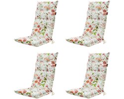 Madison - Tuinstoelkussen Hoge Rug Milly natural - Ca. 123x50 cm - Set van 4