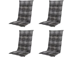 Madison - Tuinstoelkussen Hoge Rug Patchy grey - Ca. 123x50 cm - Set van 4