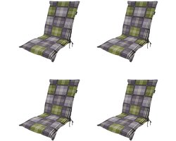 Madison - Tuinstoelkussen Lage Rug Patchy olive - Ca. 105x50 cm - Set van 4