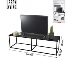 MADISON - TV-meubel van zwart metaal - 140 x 40 x 40 cm