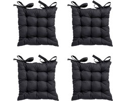 Madison - Zitkussen Toscane Basic black - Ca. 46x46 cm - Set van 4