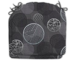 Madison - Zitkussen - Universeel - 2 stk. - 46x48 cm - Circle Grey - Stapelstoel - Grijs