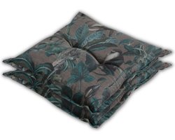 Madison - Zitkussen - Universeel - 2 stk. - 50x50 cm - Floris - Hocker - Groen - Bruin