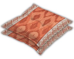 Madison - Zitkussen - Universeel - 2 stk. - 50x50 cm - Ikatin Terra - Hocker - Rood - Bruin