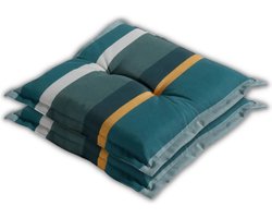 Madison - Zitkussen - Universeel - 2 stk. - 50x50 cm - Stripe Green - Hocker - Groen