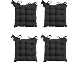 Madison - Zitkussen - Universeel - 4 stk. - 46x46 cm - Zwart - Tuin