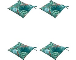 Madison - Zitkussen - Universeel - 4 stuks - 46 x 46 cm - Cala Sea Blue - Tuin