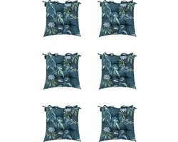 Madison - Zitkussen - Universeel - 6 stuks - 46 x 46 cm - Mauel Blue - Tuin - Toscane