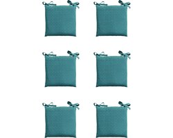 Madison - Zitkussen - Universeel - 6x - 46x46 - Outdoor Check Sea Blue
