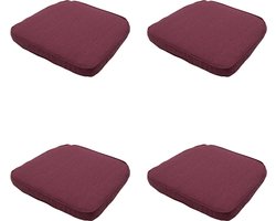 Madison - Zitkussen Wicker Bordeaux canvas eco+ - Ca. 48x48 cm - Set van 4