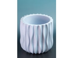 Maerc Design Future Plantenpot Ø10cm - van biobased plastic – Moderne bloempot voor binnen – Strakke plantenpot voor kamerplanten – Marmer wit