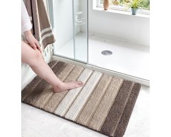 MAESON Badmat 40x60 cm - Antislip & Waterbestendig - Douchemat voor Badkamer - Beige - Wit - Klein - Geschikt voor Douche & Bad