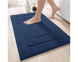 MAESON Badmat 50x80 cm - Antislip & Waterbestendig - Douchemat voor Badkamer - Blauw - Geschikt voor Douche & Bad