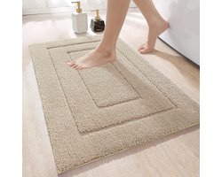 MAESON Badmat 60x110 cm - Antislip & Waterbestendig - Douchemat voor Badkamer - Groot - Beige - Geschikt voor Douche & Bad