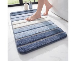 MAESON Badmat 60x90 cm - Antislip & Waterbestendig - Douchemat voor Badkamer - Blauw - Wit - Groot - Geschikt voor Douche & Bad