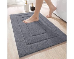 MAESON Badmat 60x90 cm - Antislip & Waterbestendig - Douchemat voor Badkamer - Grijs - Groot - Geschikt voor Douche & Bad