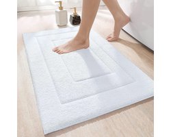 MAESON Badmat 60x90 cm - Antislip & Waterbestendig - Douchemat voor Badkamer - Wit - Groot - Geschikt voor Douche & Bad