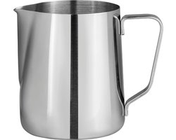 Maevory Melkopschuimkan van Roestvrijstaal (600ml) - Zilver - Melkkannetje RVS - Barista Melkkan