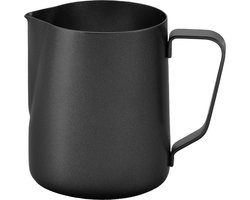 Maevory Melkopschuimkan van Roestvrijstaal (600ml) - Zwart Antraciet - Melkkannetje RVS - Barista Melkkan