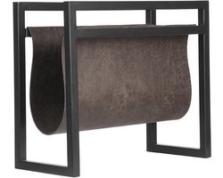 Magazine houder - Lectuurbak - Magazinehouder - Magazijnrek - Tijdschriftenhouder - Echt leer - Antraciet - 45 cm breed