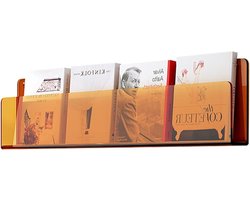 Magazine Rek - Document Houder - Informatie Tonen - Stabiel Acryl - 60 cm - Oranje