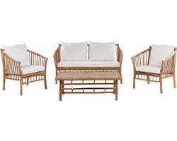 MAGGIORE - Loungeset voor 4 - Lichte houtkleur - Bamboehout