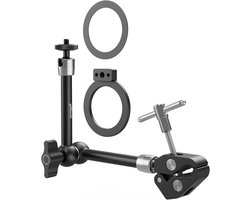 Magic Arm Klem met 1/4" Schroef, Telefoonhouder voor MagSafe en Magnetische Adapterring, 11 Inch Geïntegreerde Magic Arm voor Smartphone, Actioncams en Verlichting - Perfect voor Fotografie en Videoproductie