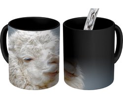 Magische Mok - Foto op Warmte Mokken - Koffiemok - Alpaca - Wol - Wit - Magic Mok - Beker - 350 ML - Theemok