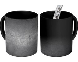 Magische Mok - Foto op Warmte Mokken - Koffiemok - Beton - Grijs - Retro - Cement - Textuur - Magic Mok - Beker - 350 ML - Theemok