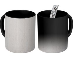 Magische Mok - Foto op Warmte Mokken - Koffiemok - Beton - Muur - Wit - Magic Mok - Beker - 350 ML - Theemok